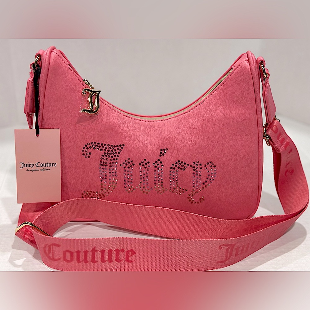NWT Juicy Couture Pink Lemonade Obsession Crossbody Bag - Rhinestones